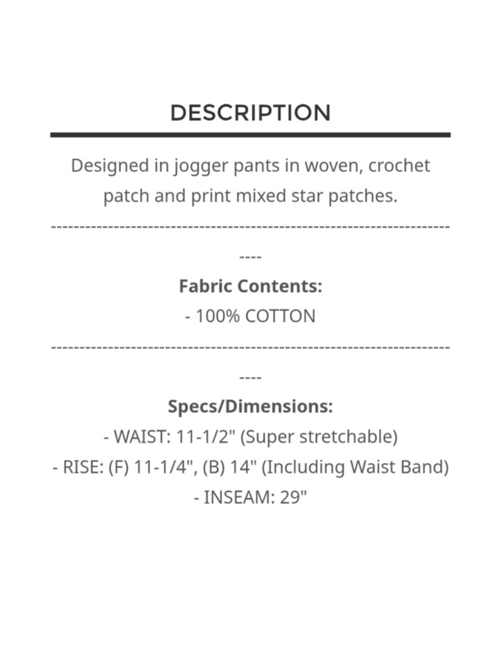 New: POL Light Wash Star Patch Wide Leg Denim Jogger Pants• Small - Picture 6 of 6